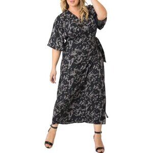 Elegant Black and Gray Maxi Dress